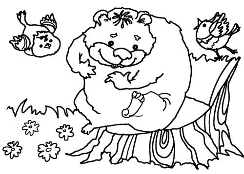Funny mathematics colouring pages: bear