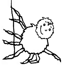 Spider from the children story on number eight